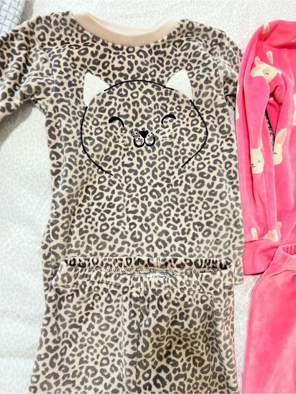 Carter's Girls' Leopard Print and Bright Pink Pajama Tops